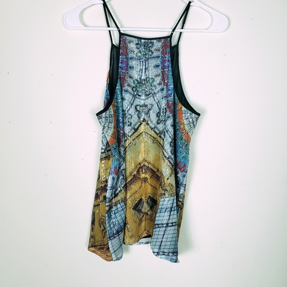 Clover Canyon Abstract Sequin Spaghetti Strap Top - Picture 5 of 8